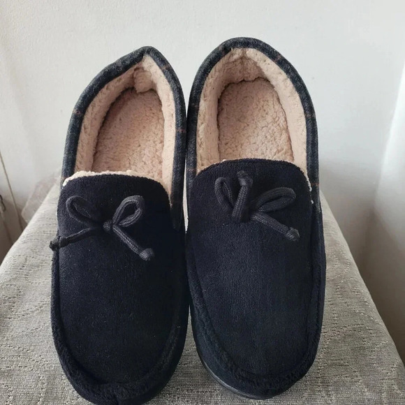 Men’s Totes Black Toasties Warm Moccasin Slippers (Size: XL 11/12) - Picture 6 of 13